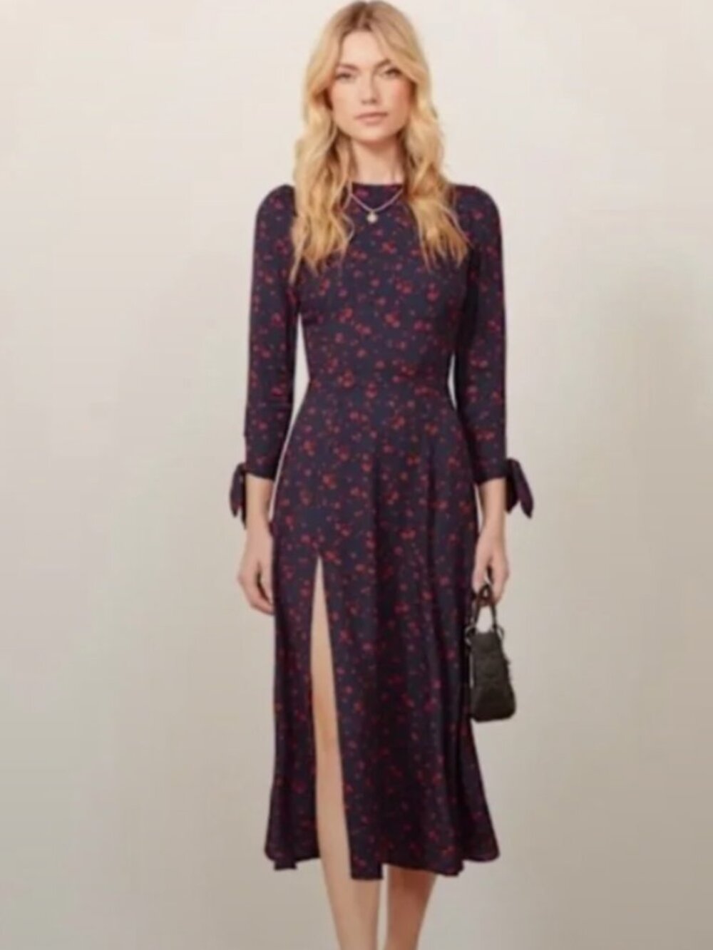 Reformation Dark Blue and Red Women's Dress